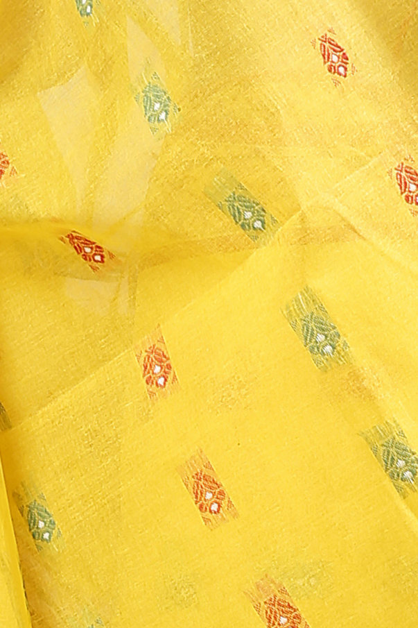 Yellow Pure Cotton Reese Tant Saree (971)